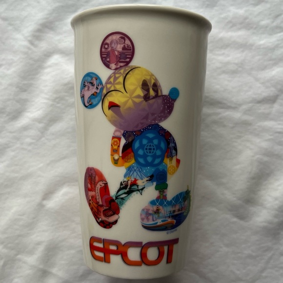 NWT Disney Parks Epcot Starbucks Ceramic Tumbler 12oz